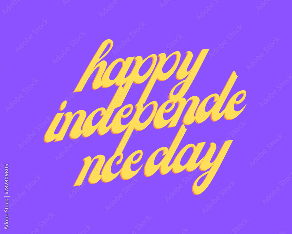 happy independence day celebration text vector design