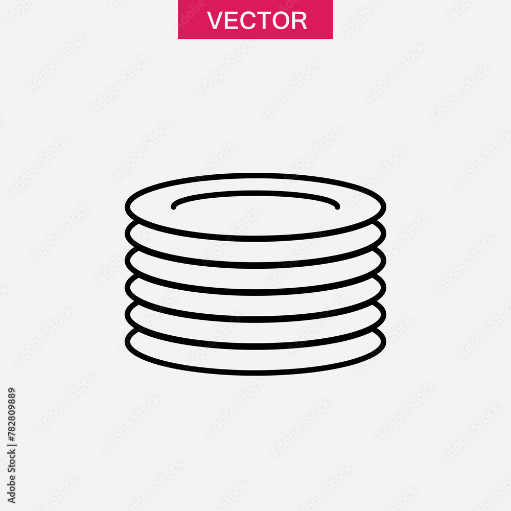 Plates, dishes line icon, outline illustration for web and app..eps Plates, dishes line icon, outline illustration for web and app..eps