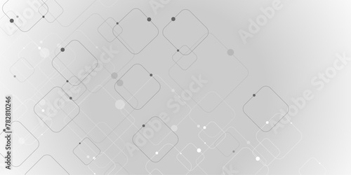 vector background abstract technology communication data Science. Grey graphic background dots with connections technologies and sharing data as abstract concept. 