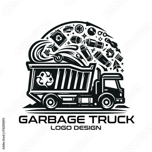 Garbage Truck Vector Logo Design