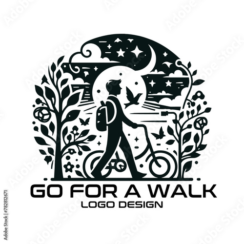 Go For A Walk Vector Logo Design photo