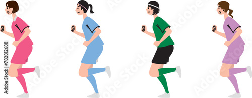ランニングをする女子サッカー部