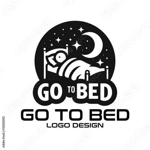 Go To Bed Vector Logo Design