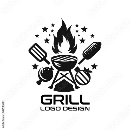 Grill Vector Logo Design
