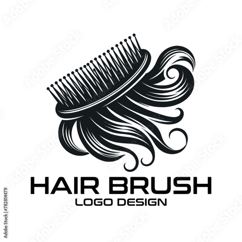 Hair Brush Vector Logo Design photo