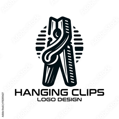 Hanging Clips Vector Logo Design