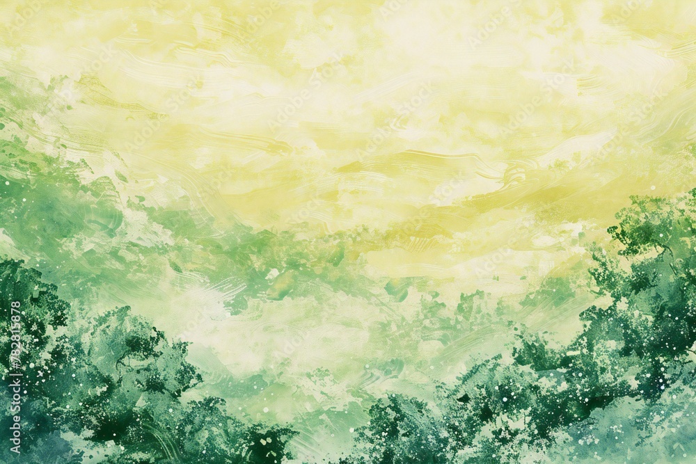 Abstract watercolor background with grunge texture,  Green and yellow
