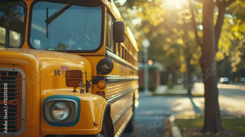 Yellow School Bus Waiting to Transport Students on Daily Education Journey