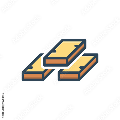 Color illustration icon for timber
