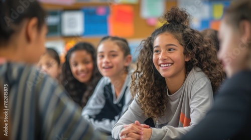 Diverse Classroom of Engaged Students Celebrating Collaborative Learning