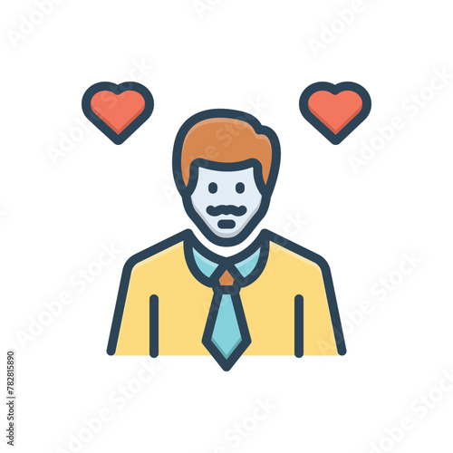 Color illustration icon for daddy