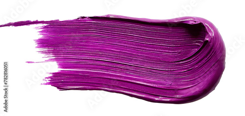 Purple oil paint brush on white background isolated with clipping path