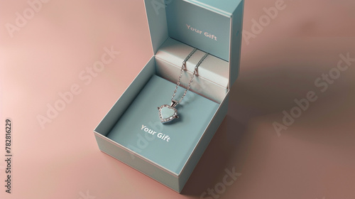 A cardboard box with a window and a logo that says 