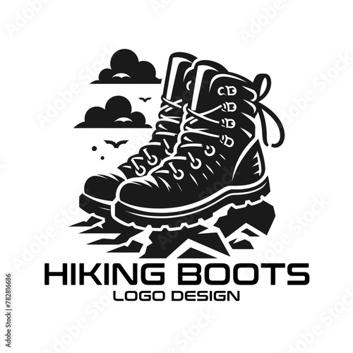 Hiking Boots Vector Logo Design  photo