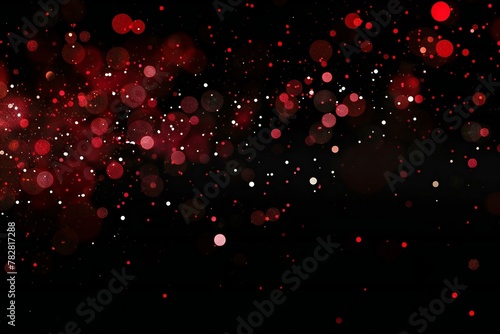 Abstract red bokeh on black background, Christmas and New Year concept