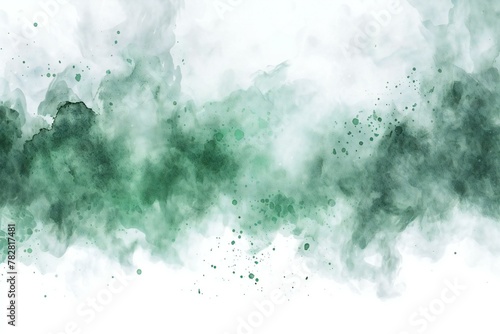 Green powder explosion isolated on white background, Colorful dust cloud