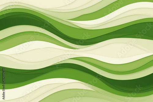 Abstract wavy background, Green and white colors