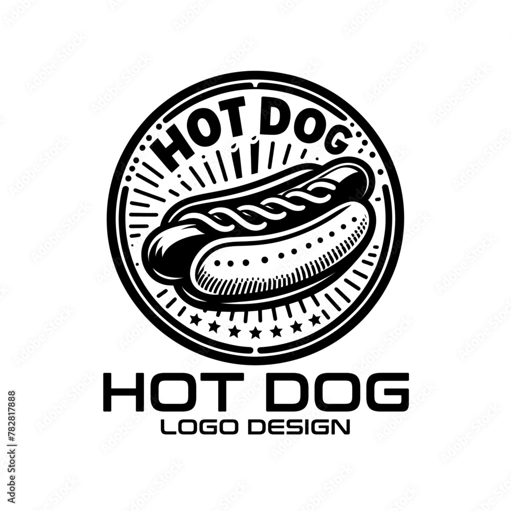 Obraz premium Hotdog Vector Logo Design