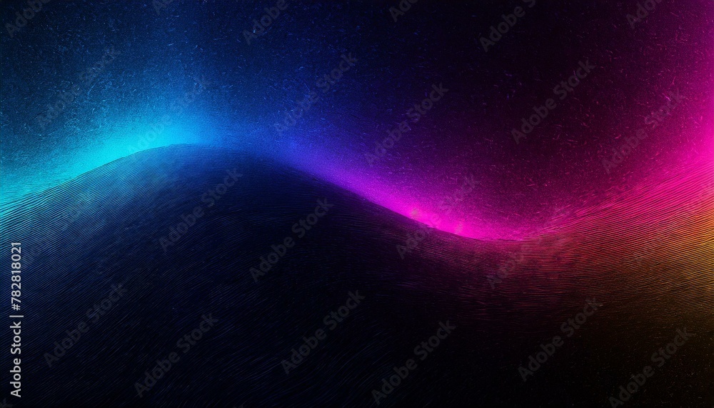 Glowing Harmony: Color Wave on Grainy Dark Background