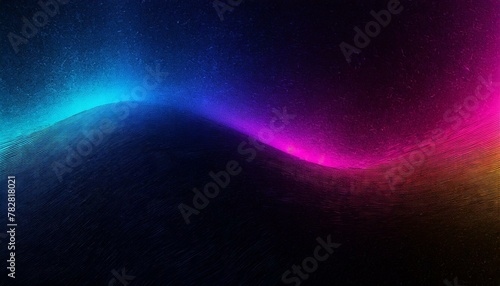 Glowing Harmony: Color Wave on Grainy Dark Background