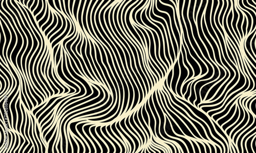 black and white / beige abstract wavy wallpaper background