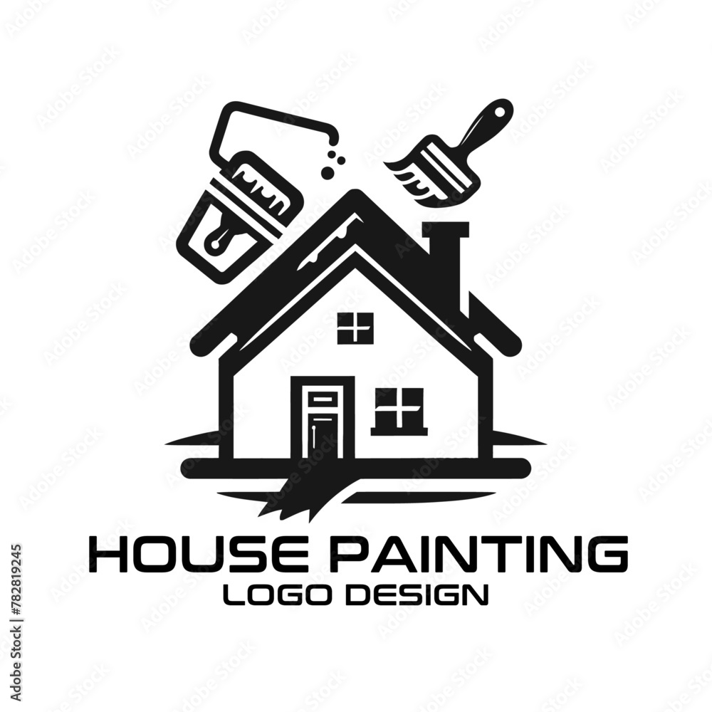 Fototapeta premium House Painting Vector Logo Design