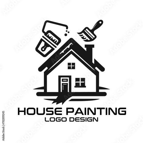 House Painting Vector Logo Design photo