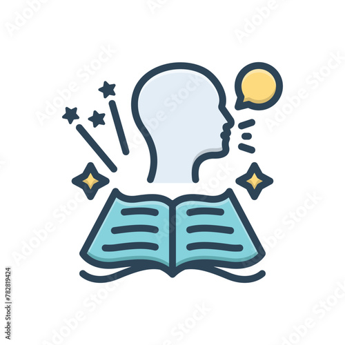 Принти на полотні Color illustration icon for storytelling