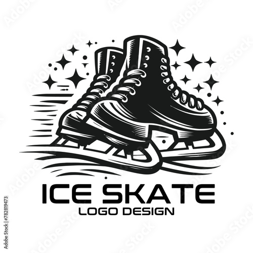 Ice Skate Vector Logo Design