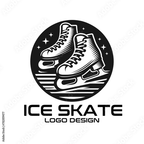 Ice Skate Vector Logo Design