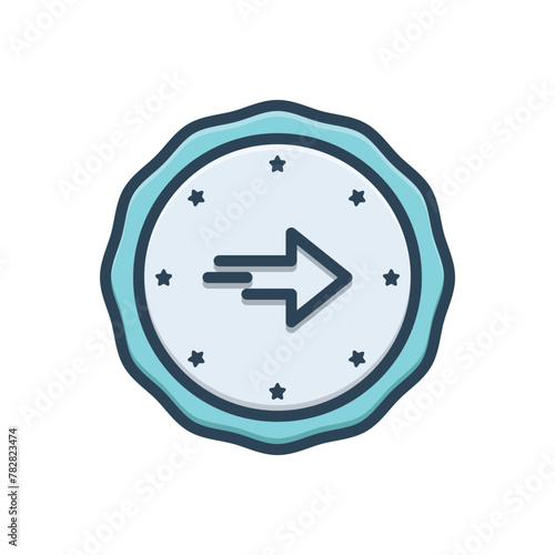 Color illustration icon for right