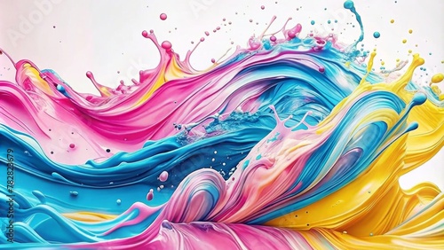 Colorful liquid background with colorful waves and splashes