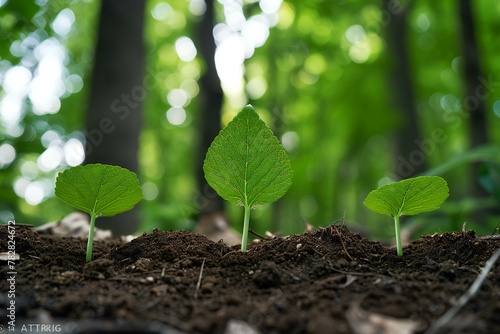 Seedlings in the forest,  The concept of environmental protection