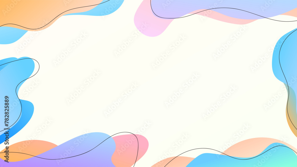 ABSTRACT BACKGROUND WITH HAND DRAWN SHAPES PASTEL GRADIENT COLOR VECTOR DESIGN TEMPLATE FOR WALLPAPER, COVER DESIGN, HOMEPAGE DESIGN