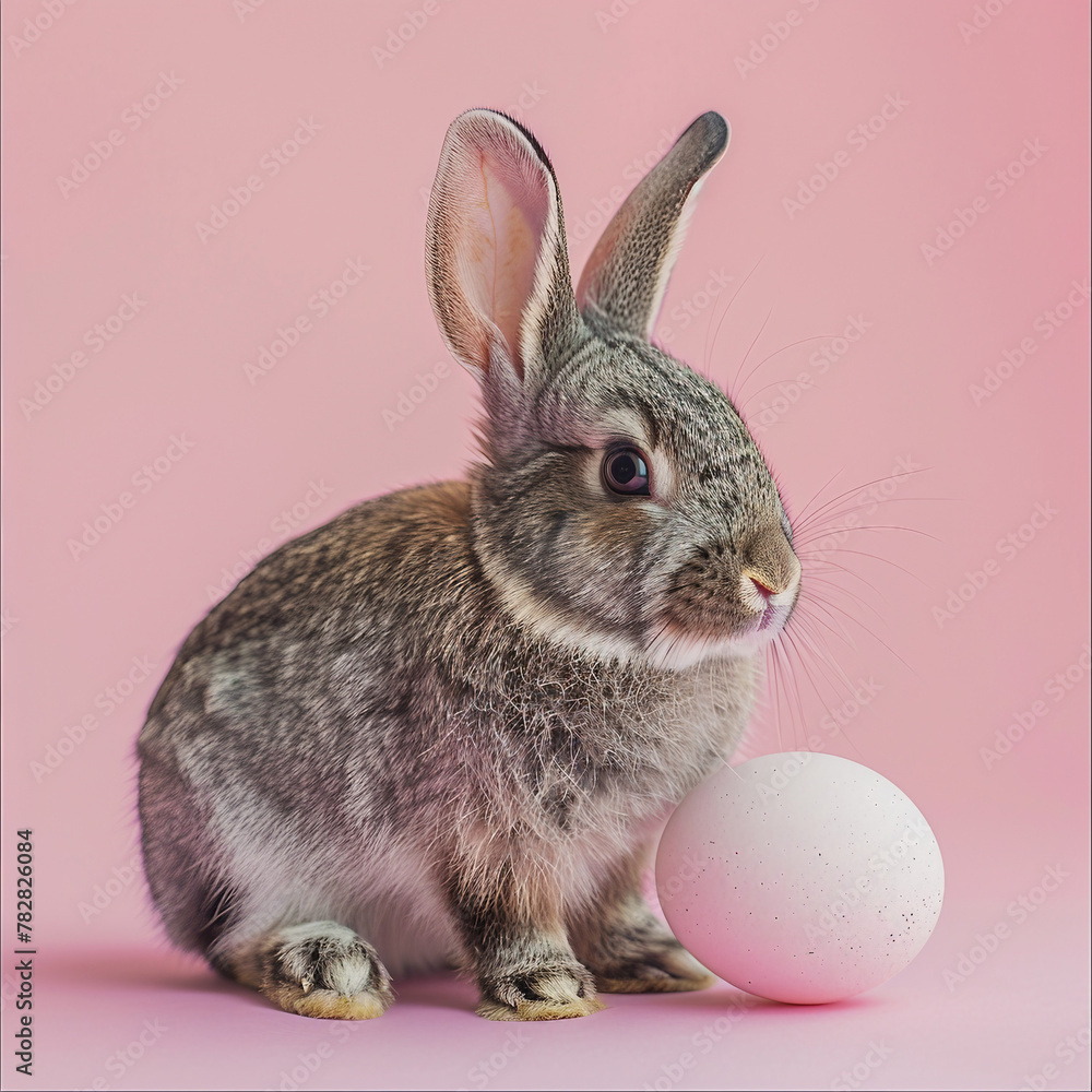 easter bunny with eggs isolated 