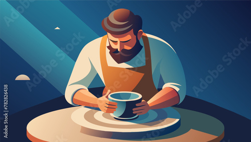 With determination in his eyes the potter sat down at his wheel once again ready to tackle his next challenge. Each piece he created was better