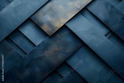 Blue Hues: Metallic Origami Folds on Gradient. Concept Origami Art, Blue Color Palette, Metallic Textures, Gradient Backgrounds