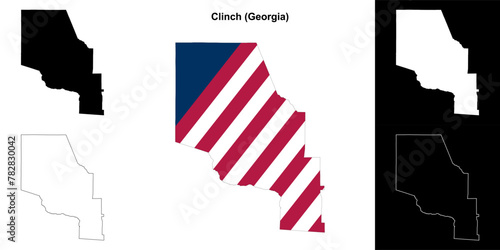 Clinch County (Georgia) outline map set