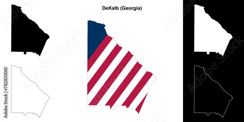 DeKalb County (Georgia) outline map set