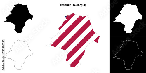 Emanuel County (Georgia) outline map set