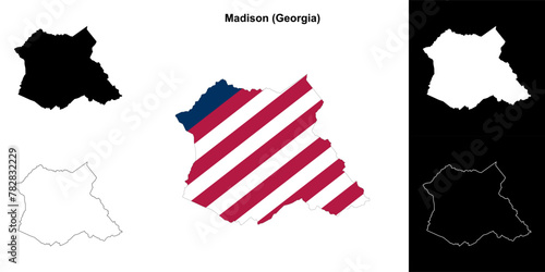 Madison County (Georgia) outline map set