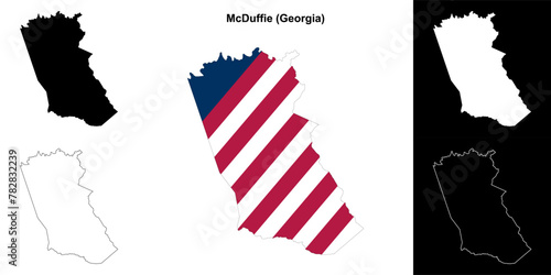 McDuffie County (Georgia) outline map set
