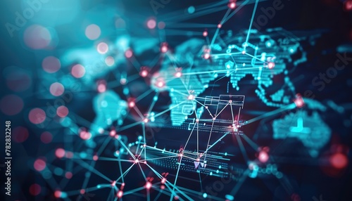 Global Healthcare Network, Create a background depicting a global healthcare network, with interconnected nodes representing healthcare facilities, research institutions, and medical professionals aro
