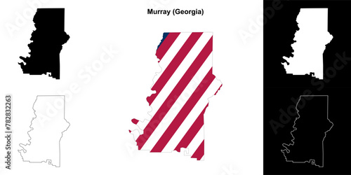 Murray County (Georgia) outline map set