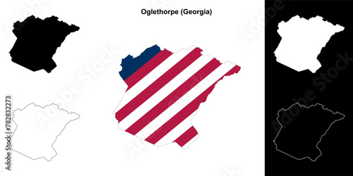 Oglethorpe County (Georgia) outline map set photo