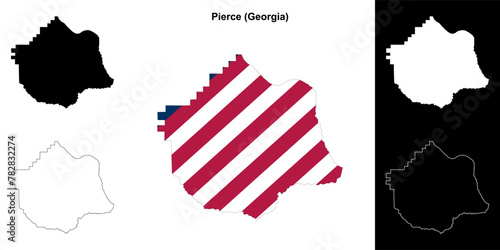 Pierce County (Georgia) outline map set