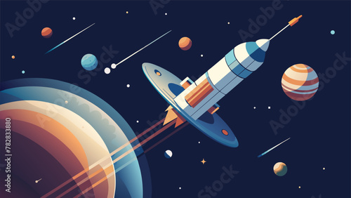 As it travels through the depths of space the spacecrafts navigational instruments lock onto distant stars and galaxies utilizing their
