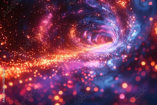 Hyperspace Vortex: A Symphony of Light. Concept Sci-Fi Art, Surreal Landscapes, Vibrant Colors photo