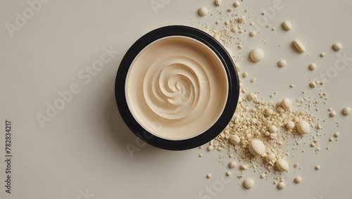 Cosmetic cream sample texture, concept of using natural organic cosmetics
