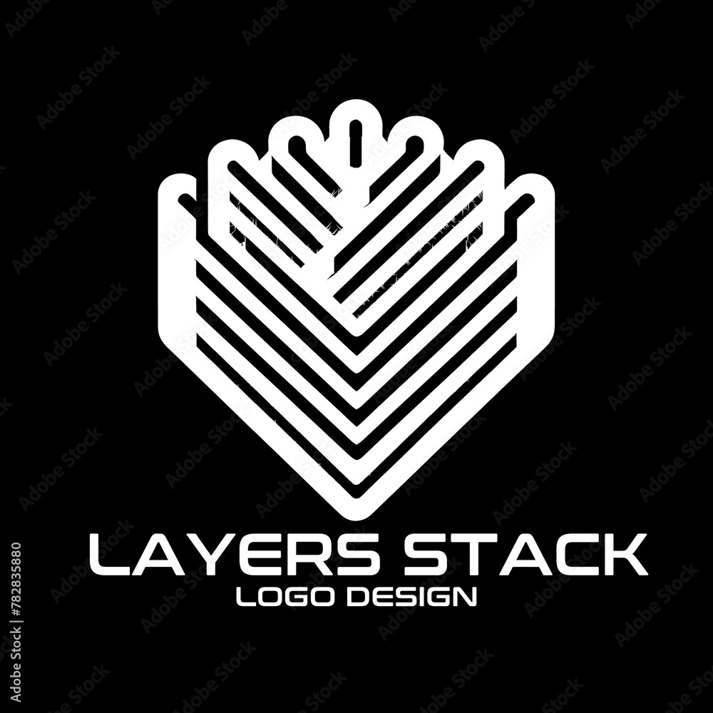 Fototapeta premium Layers Stack Vector Logo Design